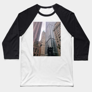 New York City Financial District Skyscrapers Baseball T-Shirt